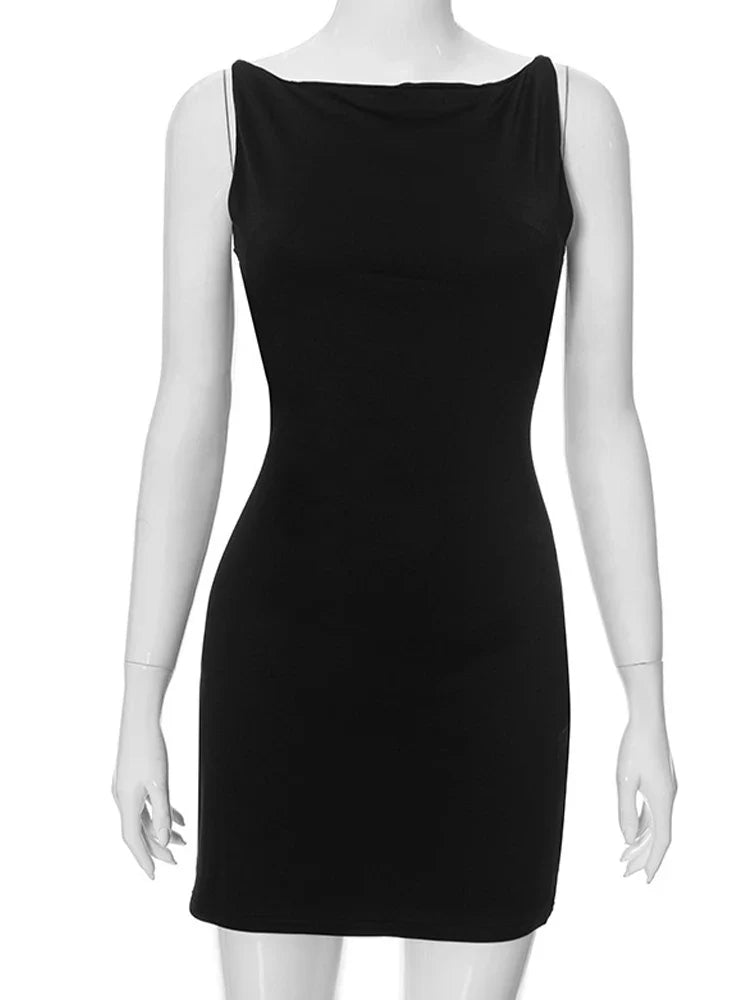 Summer Casual Fashion Mini Sleeveless Wrap Y2K Basic Vest Dress Oufits Sexy Elegant Women Club Party Evening Dress 2024 Urban Fashion Icon