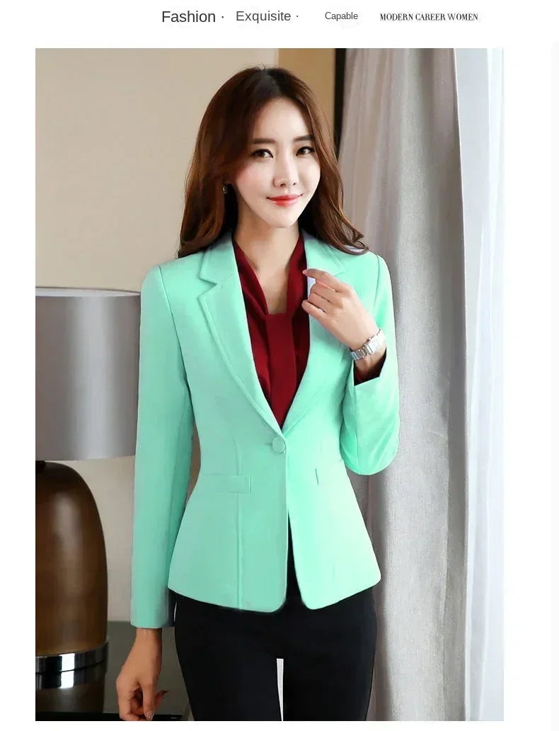 Korean Women's Fit and Tailored Blazer Jacket for Spring and Autumn Office Lady OL Casual Business Suit for Women Trendy Style Femstylo