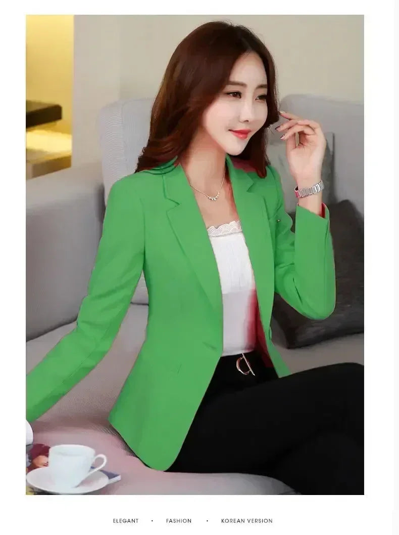 Korean Women's Fit and Tailored Blazer Jacket for Spring and Autumn Office Lady OL Casual Business Suit for Women Trendy Style Femstylo