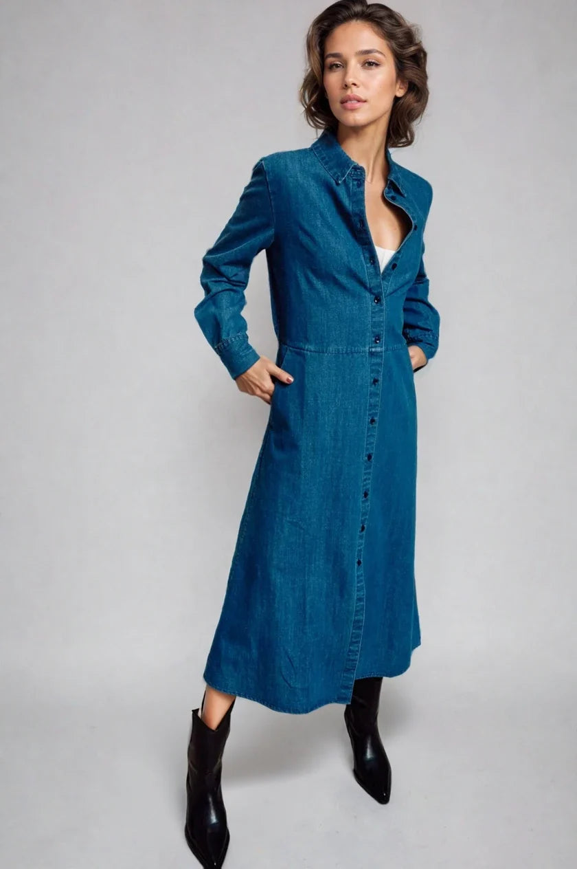 The Sunday Stroll Denim Shirt Dress Fitkitty Culture Athleisure Wear, Yoga Wear & Women's Clothing