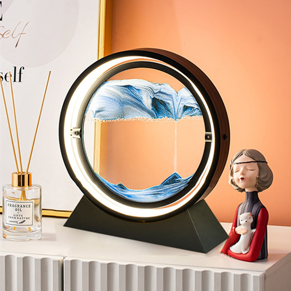 Moving Sand Art Landscape Table Lamp Wear for Art Thou