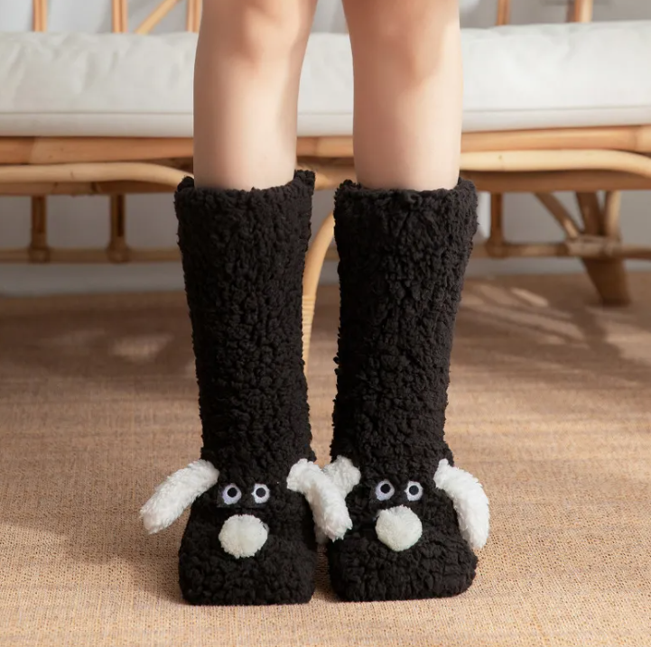 Women’s Plush Dog Socks Wear for Art Thou