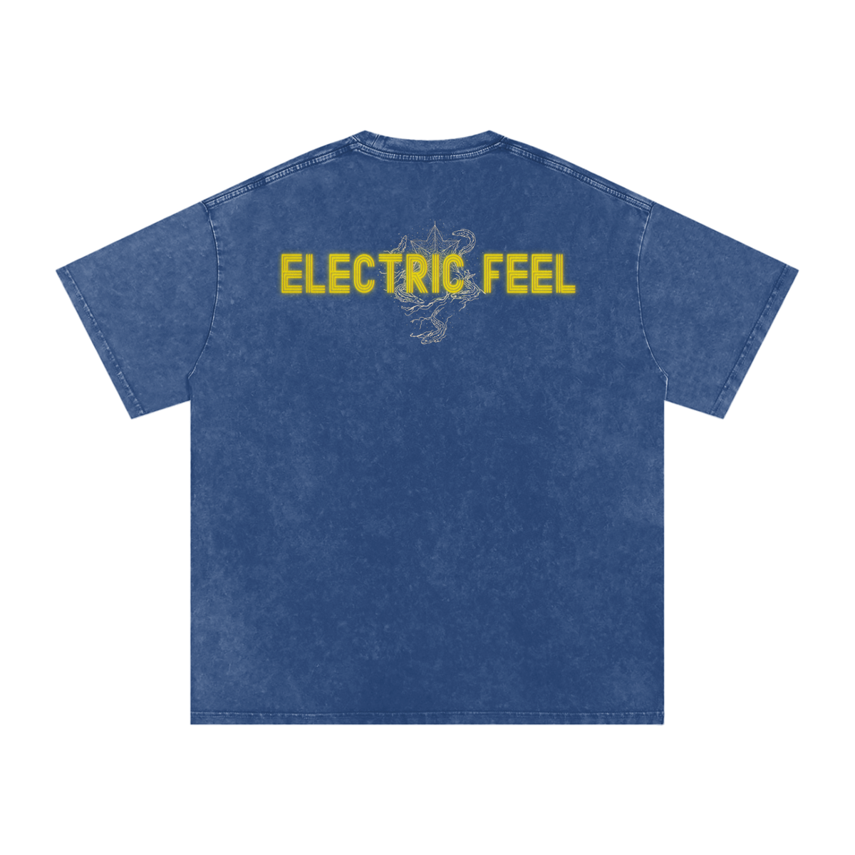 Electric Feel - Snow Washed Oversized Cotton T-Shirt Fine Art Of MK