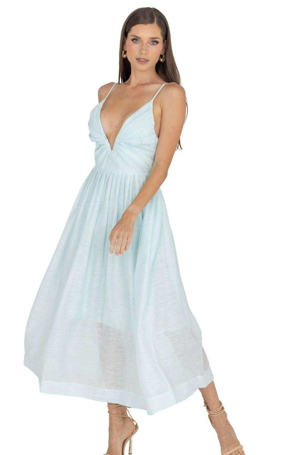 Adeli V Neck Midi Dress Akalia