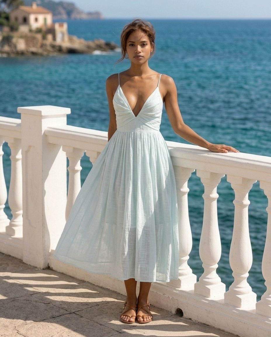 Adeli V Neck Midi Dress Akalia