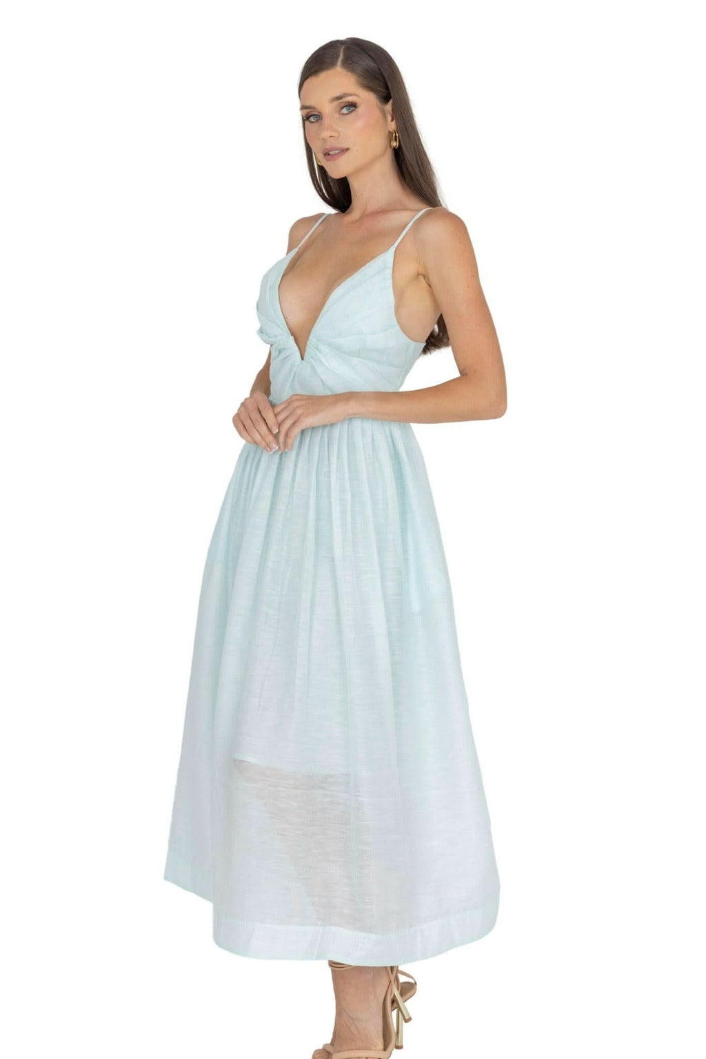 Adeli V Neck Midi Dress Akalia