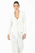 Alana White Pleated Blazer Akalia