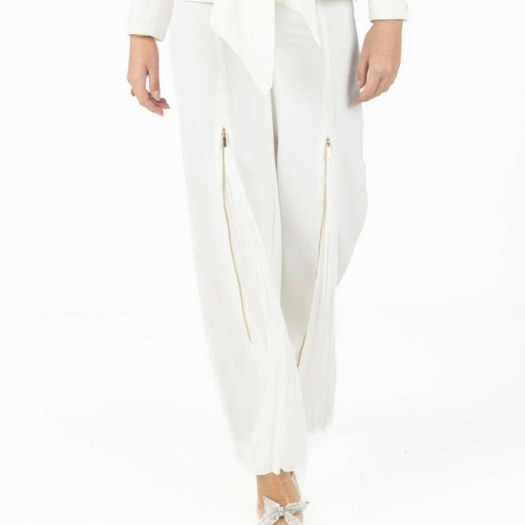 Alana White Pleated Pants Akalia