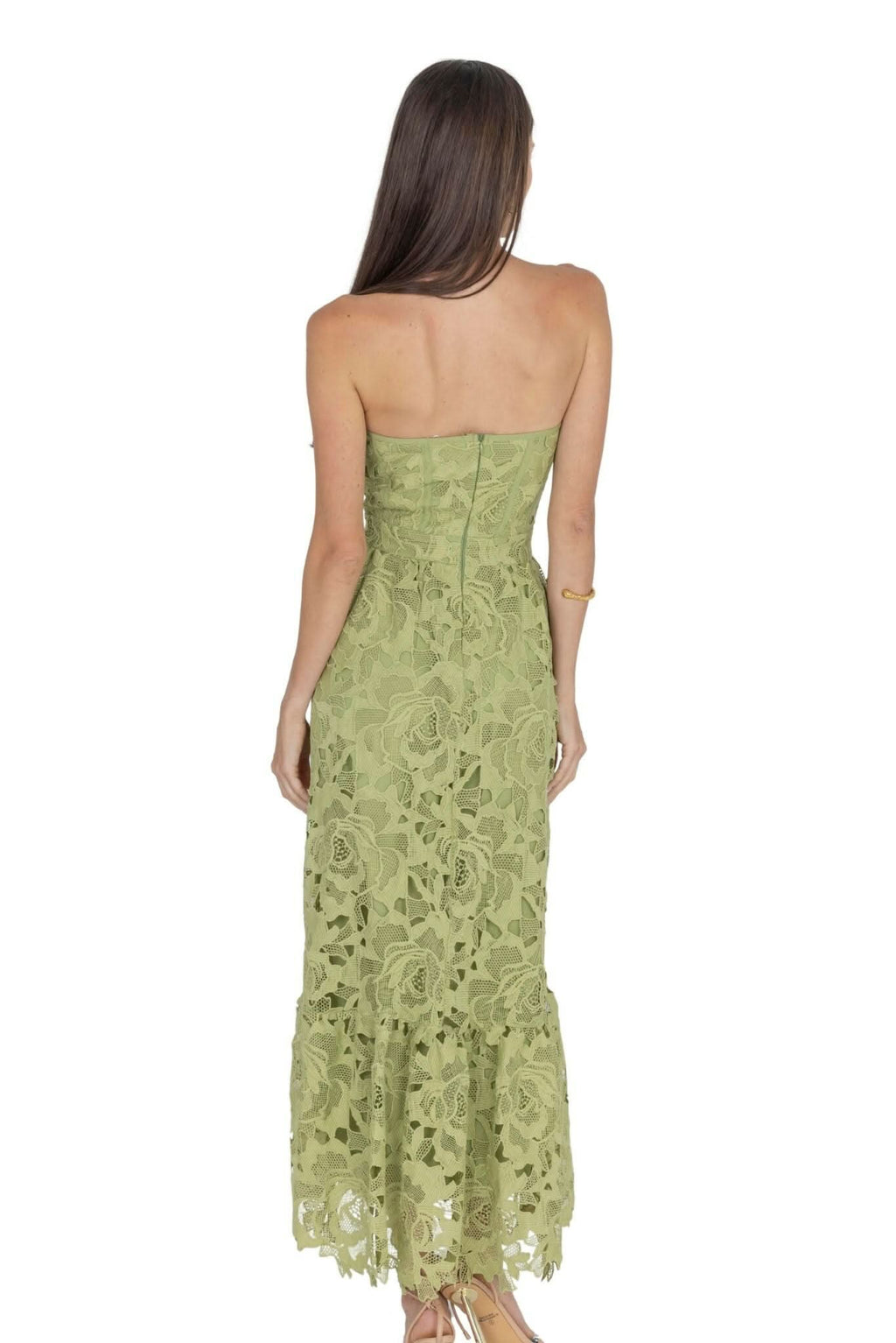 Amelia Lace Bustier Midi Dress Guipure Lace Akalia