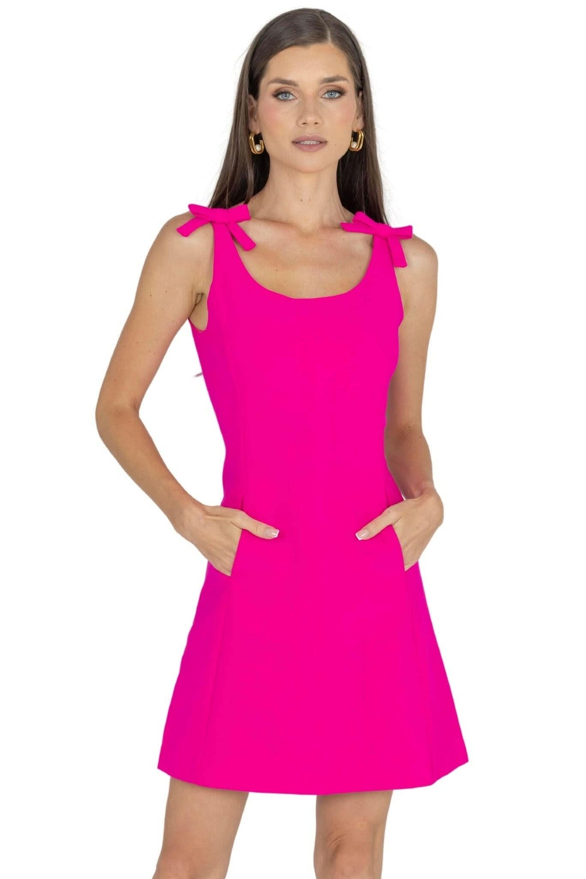 Aria Bow Sleeveless Mini Dress Akalia