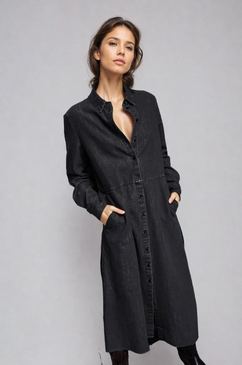 The Sunday Stroll Denim Shirt Dress Fitkitty Culture Athleisure Wear, Yoga Wear & Women's Clothing