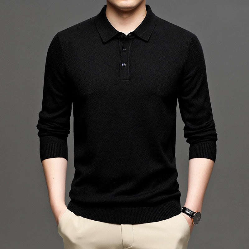 Men's Lapel Knit Pullover Sweater Wear for Art Thou