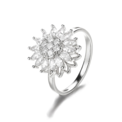 Sunflower Rotation Ring for Anxiety Relief Wear for Art Thou