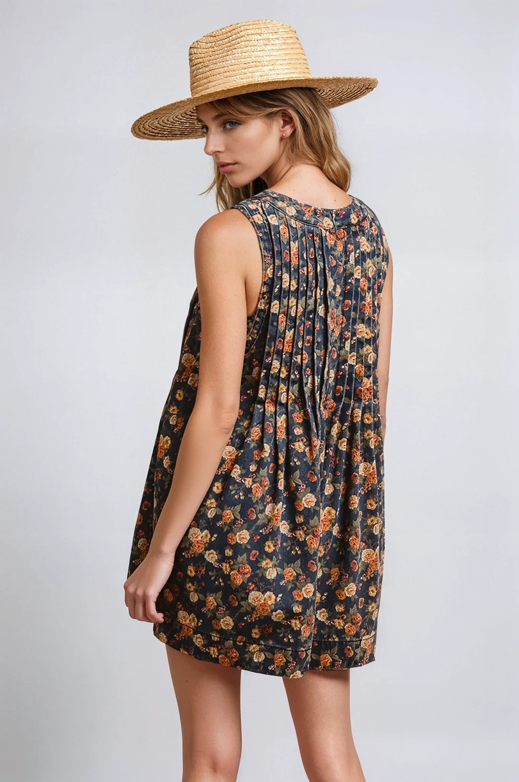 Vintage Bloom Denim Romper Fitkitty Culture Athleisure Wear, Yoga Wear & Women's Clothing