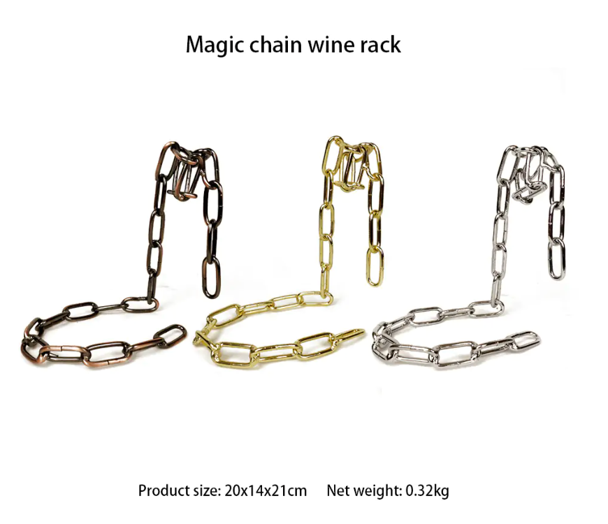 Magic Iron Chain Wine Bottle Holder Wear for Art Thou