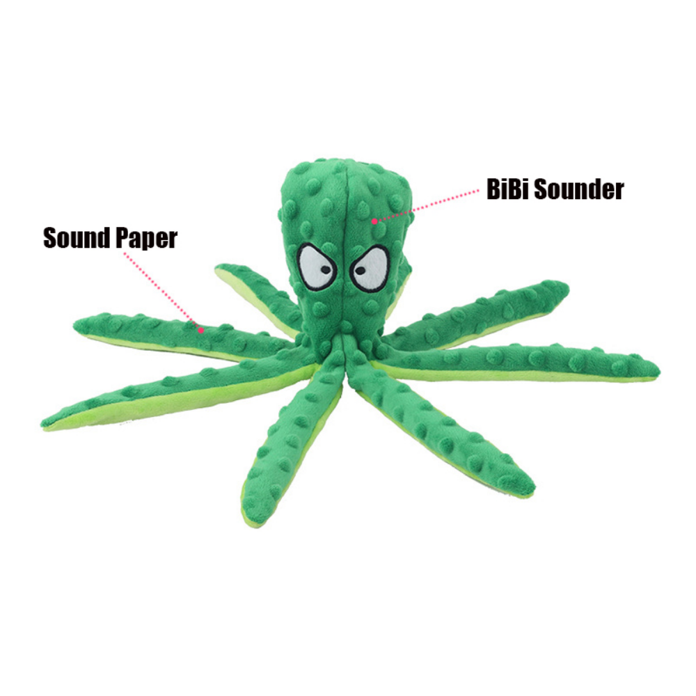 Interactive Bite-resistant Plush Octopus Pet Toy Wear for Art Thou