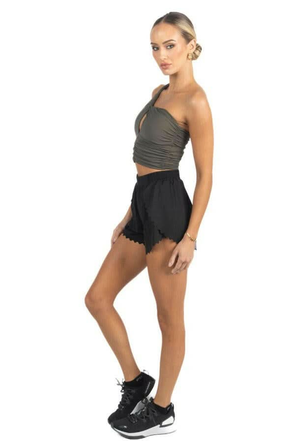 Belle Drapped Activewear Sportsbra in Dark Green Akalia