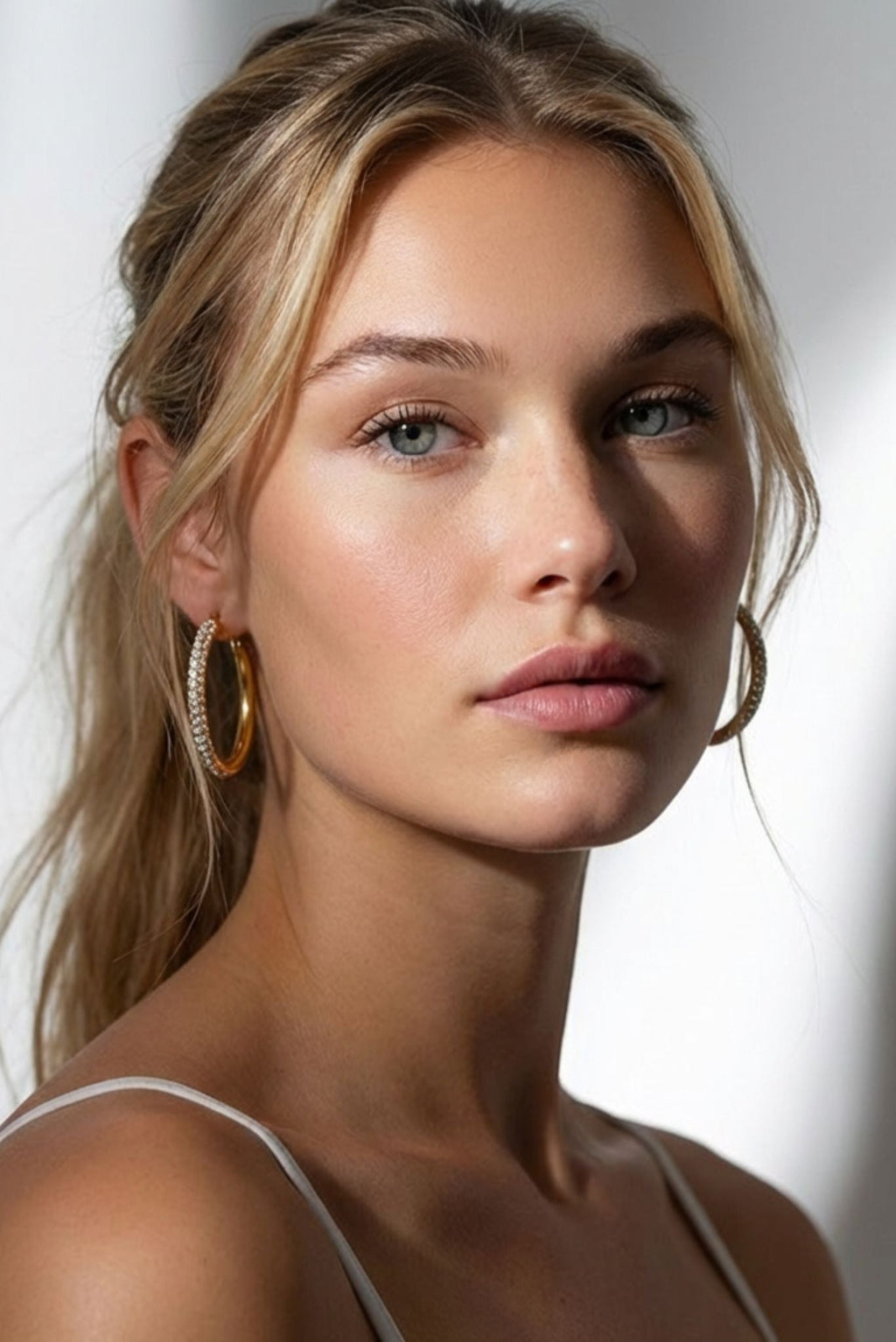 Bianca Waterproof Crystal Hoop Earring Akalia