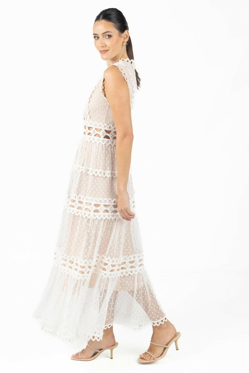 Blair White Lace Maxi Dress Akalia