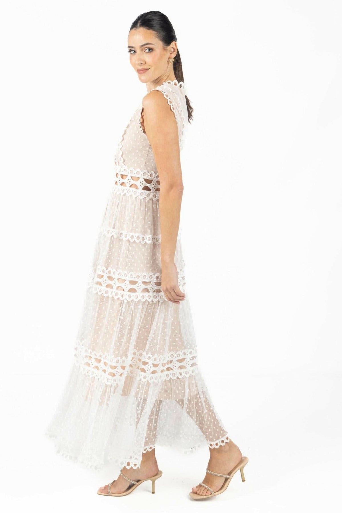Blair White Lace Maxi Dress Akalia