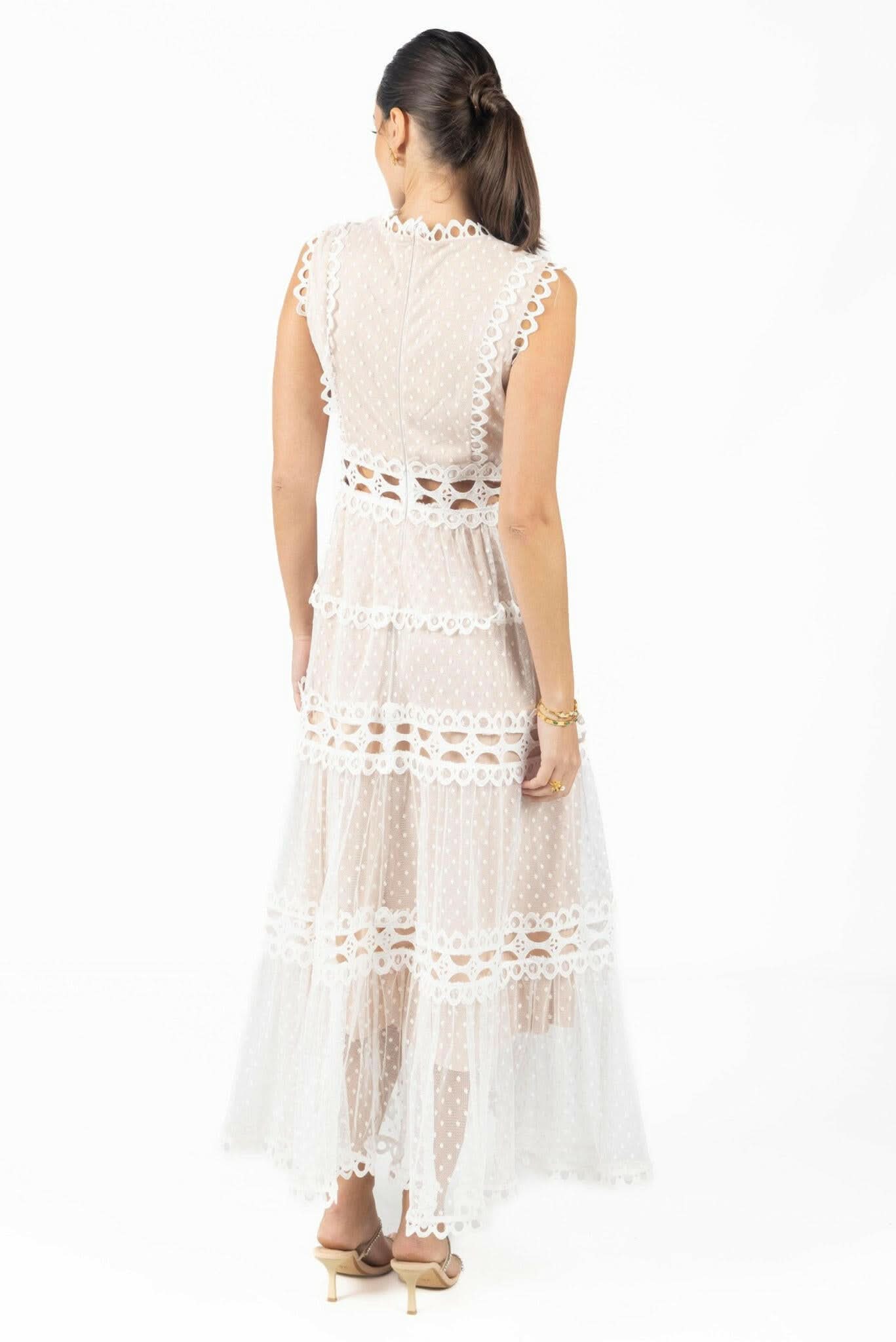 Blair White Lace Maxi Dress Akalia