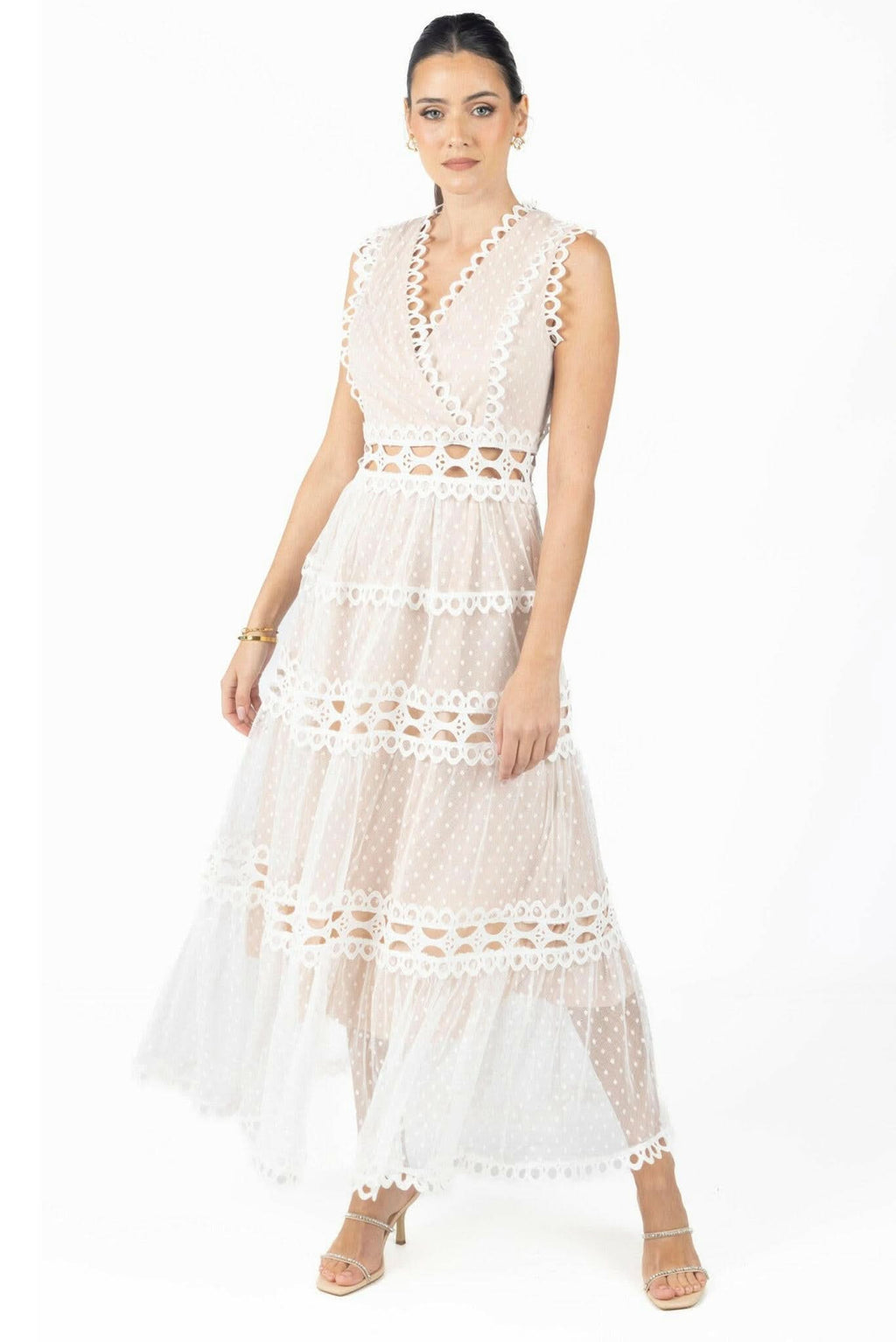 Blair White Lace Maxi Dress Akalia