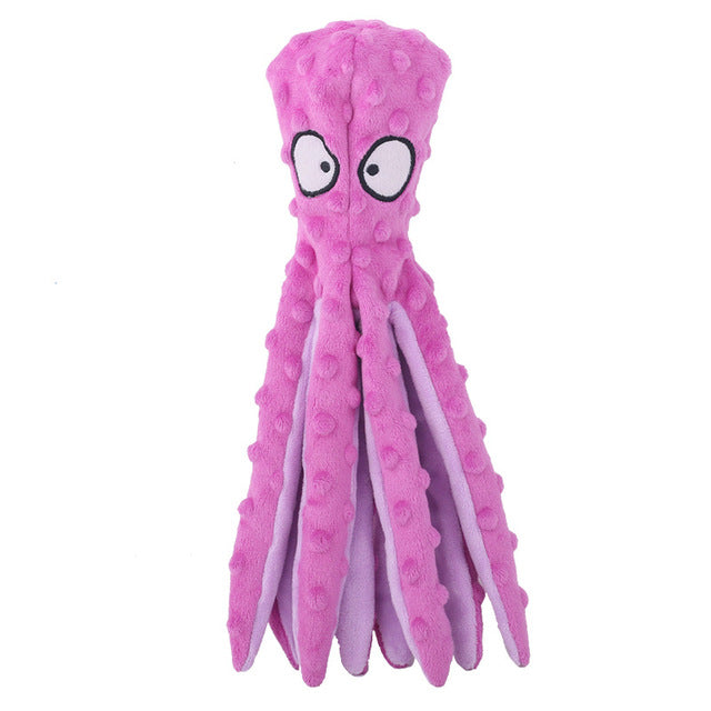 Interactive Bite-resistant Plush Octopus Pet Toy Wear for Art Thou