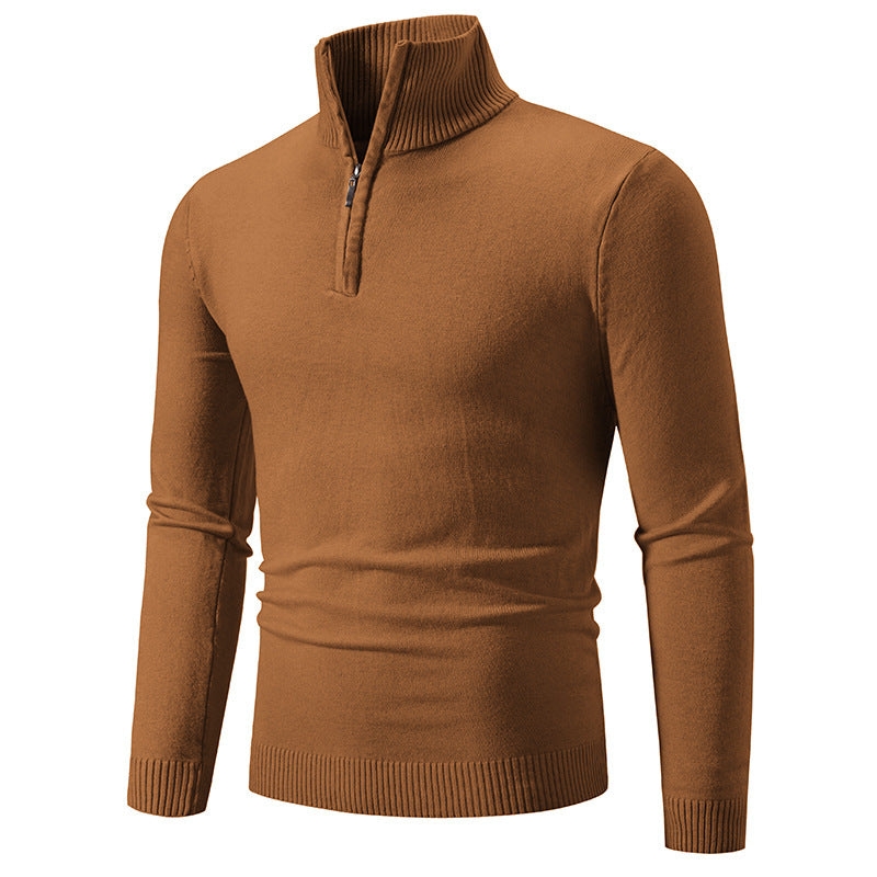 2023 Men's Plus Size Fleece Zip Mock Neck Sweater Wear for Art Thou