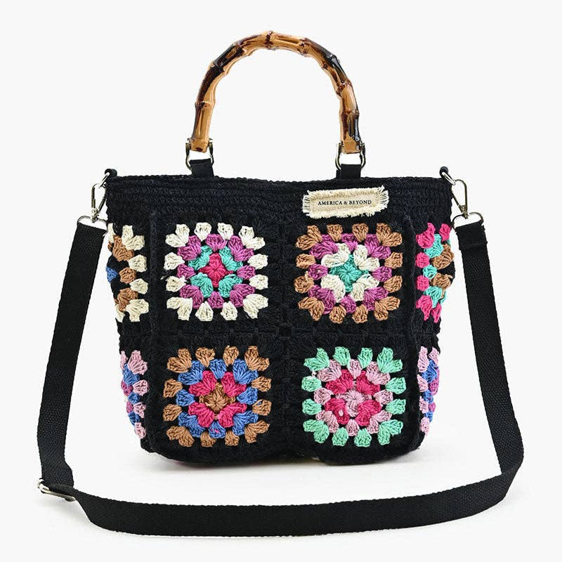 Noir Elegance Crochet Tote Fitkitty Culture Athleisure Wear, Yoga Wear & Women's Clothing