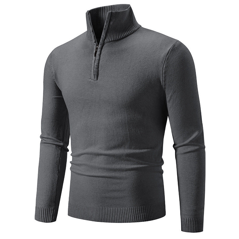 2023 Men's Plus Size Fleece Zip Mock Neck Sweater Wear for Art Thou