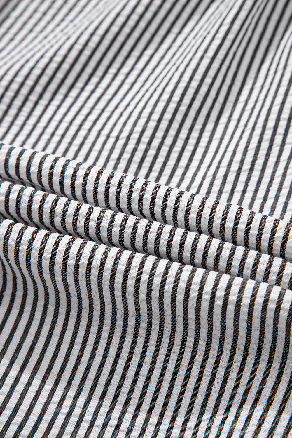 Stripe Ruffle Bubble Sleeve Shirt Pretty Bash