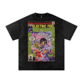 Electric Feel - Snow Washed Oversized Cotton T-Shirt Fine Art Of MK
