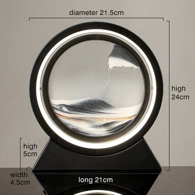 Moving Sand Art Landscape Table Lamp Wear for Art Thou