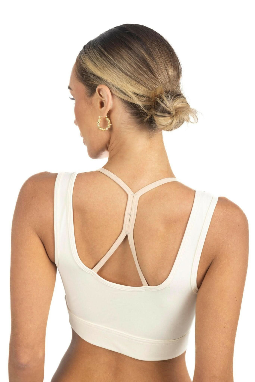 Cleo Color Block Activewear Sportsbra in Beige Akalia