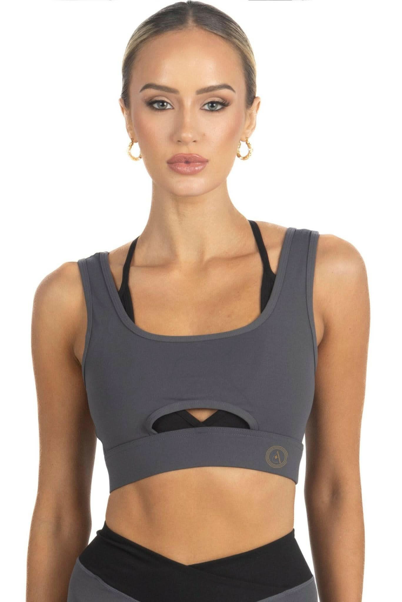 Cleo Color Block Activewear Sportsbra in Black Akalia
