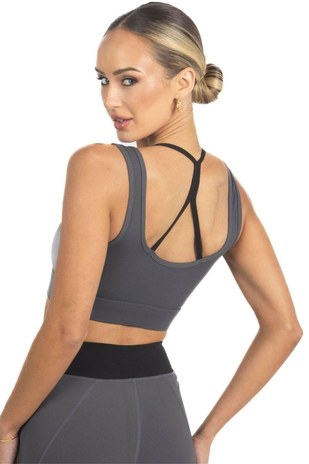 Cleo Color Block Activewear Sportsbra in Black Akalia