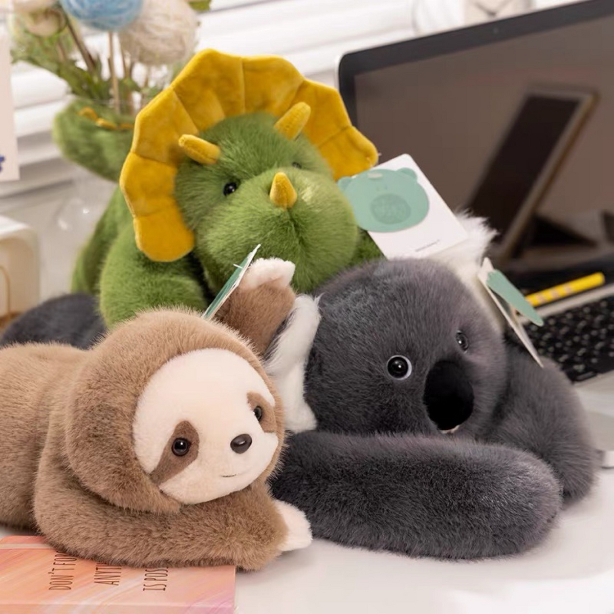 Panda, Koala, Sloth, Dinosaur, Bear & Little Panda Plush Doll Gift – Kids Soft Stuffed Toy Wear for Art Thou