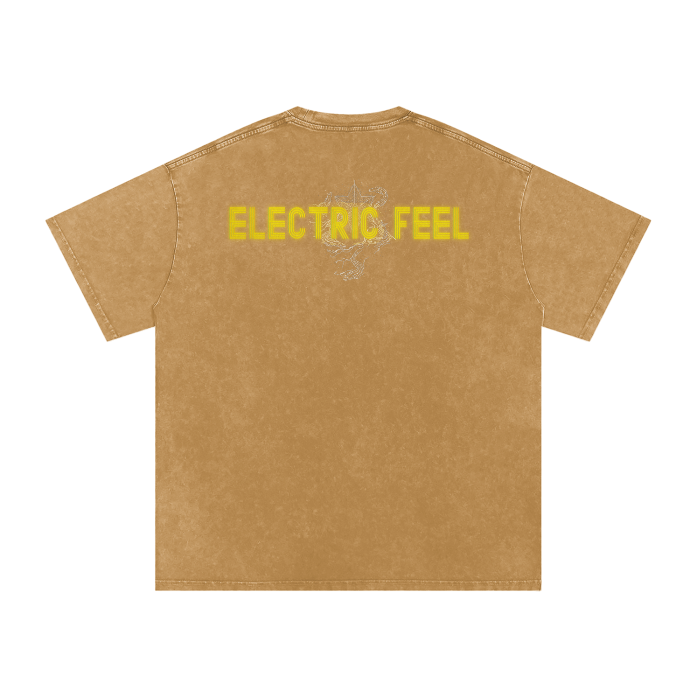 Electric Feel - Snow Washed Oversized Cotton T-Shirt Fine Art Of MK