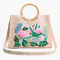 Tropical Pink Flamenco Embellished Tote – Artisanal Elegance Fitkitty Culture Athleisure Wear, Yoga Wear & Women's Clothing