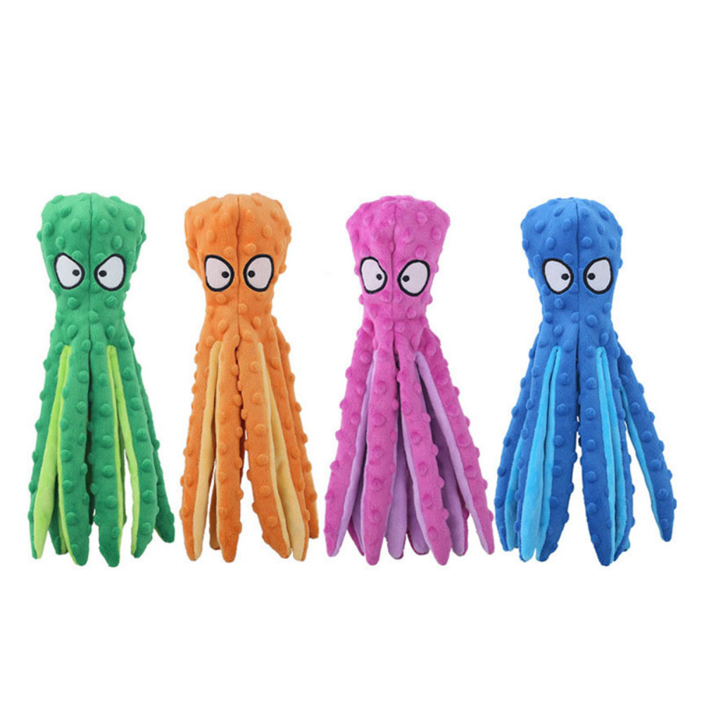 Interactive Bite-resistant Plush Octopus Pet Toy Wear for Art Thou