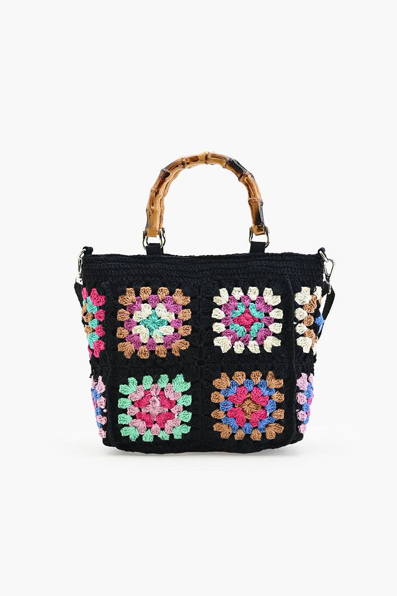 Noir Elegance Crochet Tote Fitkitty Culture Athleisure Wear, Yoga Wear & Women's Clothing