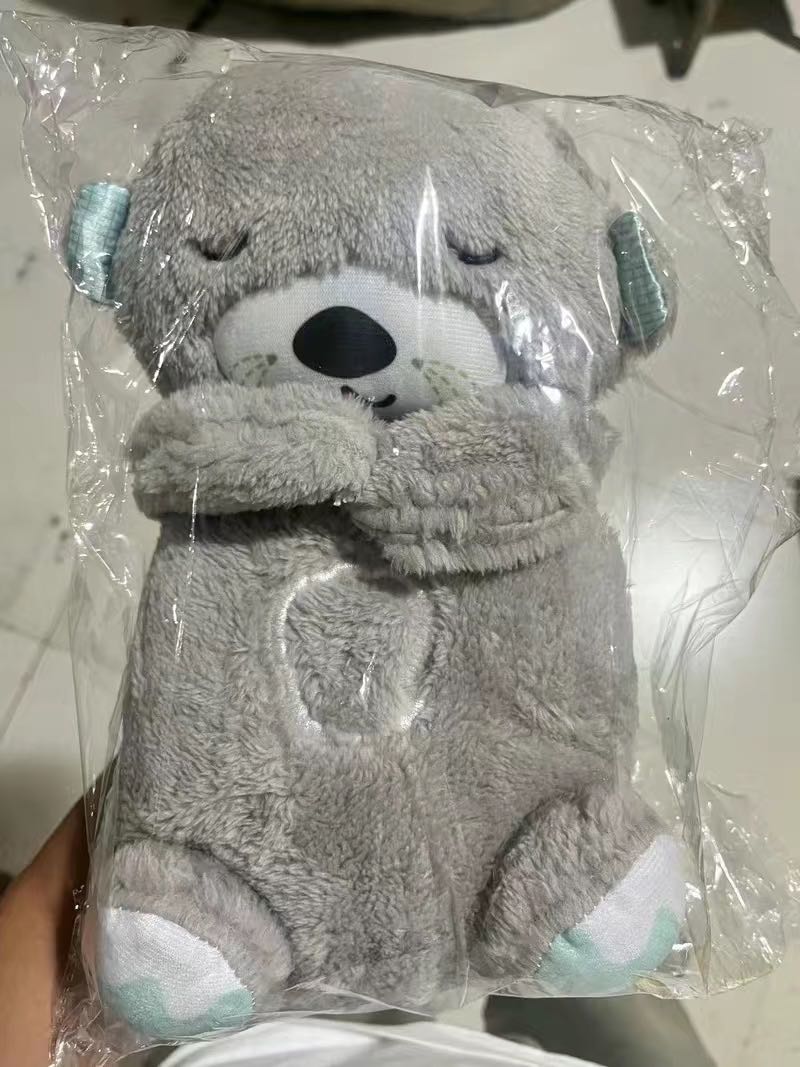 Sound Machine Soothe 'n Snuggle Otter Portable Plush Baby Toy with Sensory Details Music Lights & Rhythmic Breathing Motion Wear for Art Thou