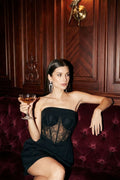 Daisy Strapless Lace Corset Dress (Black) Akalia