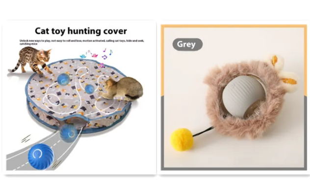 PurrPlay Self-Rolling Cat Toy Ball Wear for Art Thou