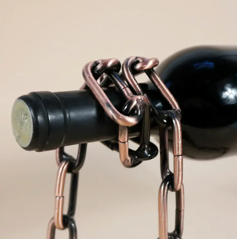 Magic Iron Chain Wine Bottle Holder Wear for Art Thou