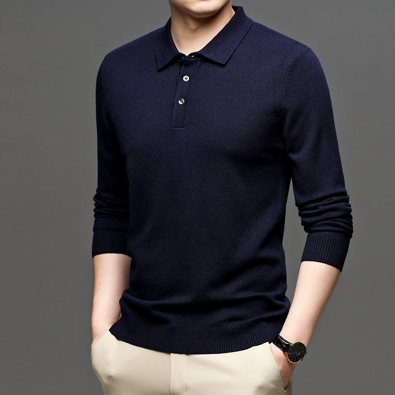 Men's Lapel Knit Pullover Sweater Wear for Art Thou