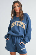 New York V-Neck Sweatshirt Fitkitty Culture Athleisure Wear, Yoga Wear & Women's Clothing
