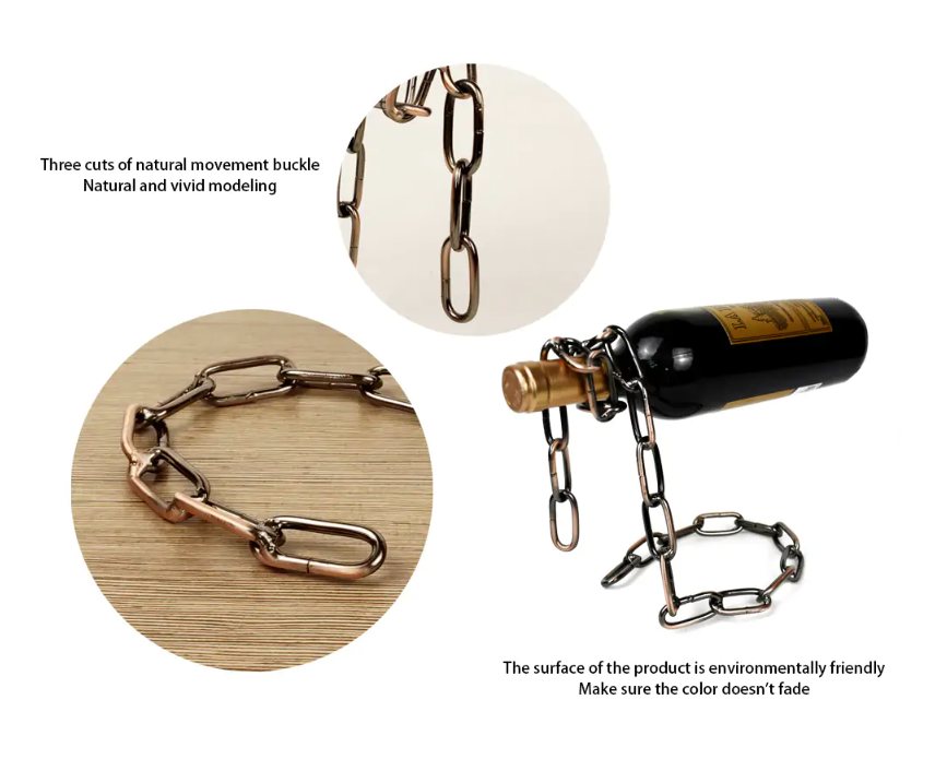Magic Iron Chain Wine Bottle Holder Wear for Art Thou