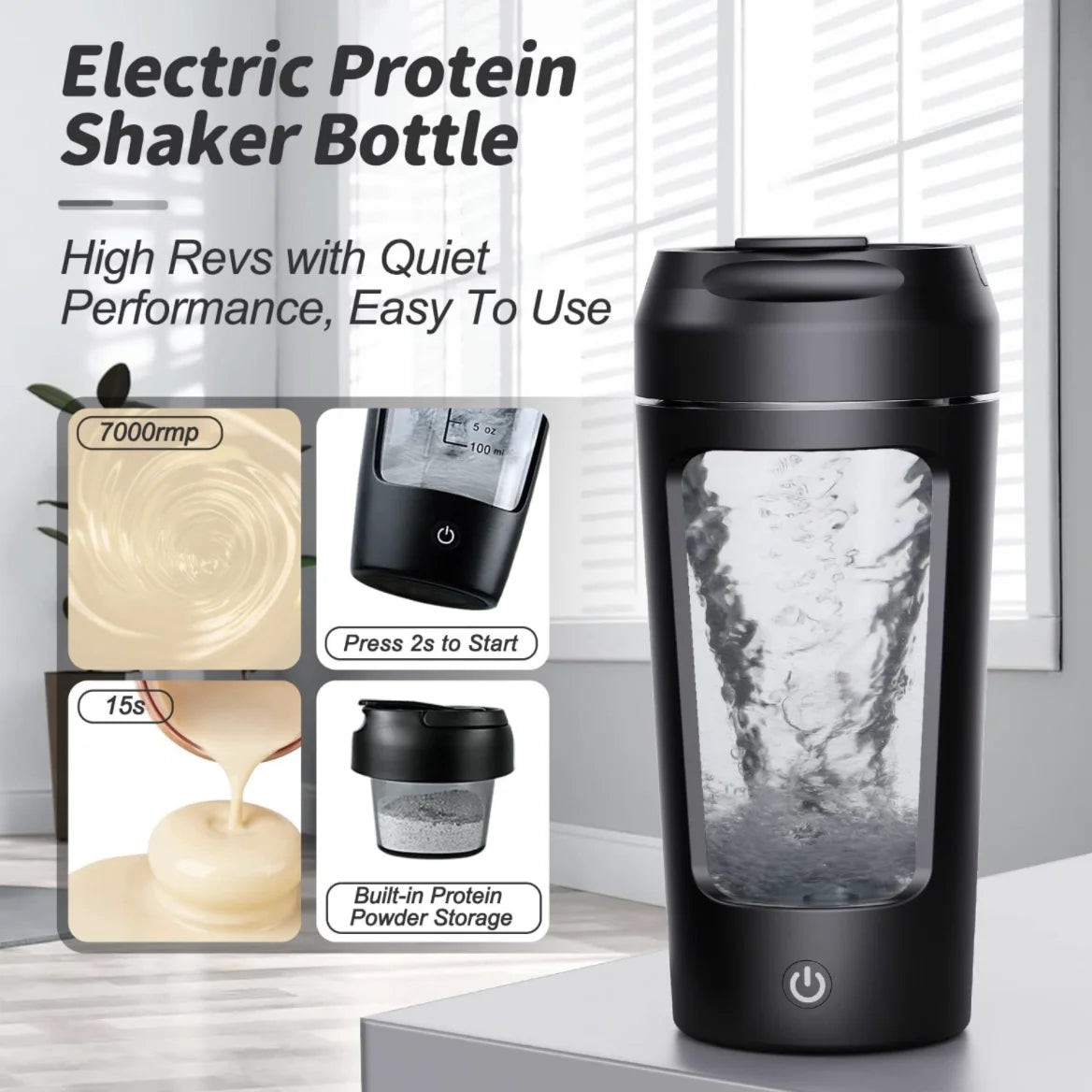 Electric Portable Whey Protein Shaker Bottle Wear for Art Thou