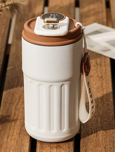 Smart Digital Thermal Bottle Portable Coffee Mug Stainless Steel Water Bottle In-Car Insulated Cup Keep Cold Vacuum Flasks 450ml Wear for Art Thou